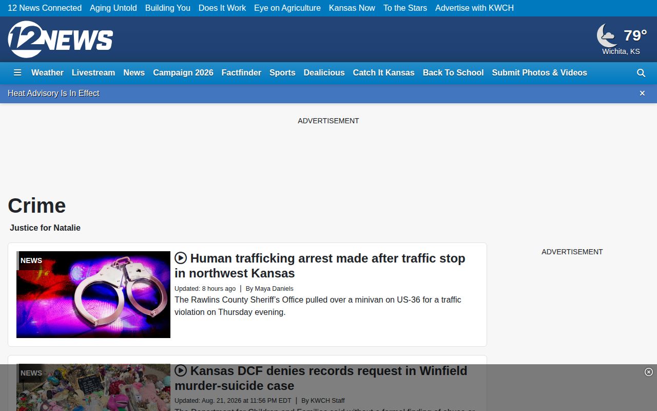 KWCH regional Wichita County arrest news and crime coverage page