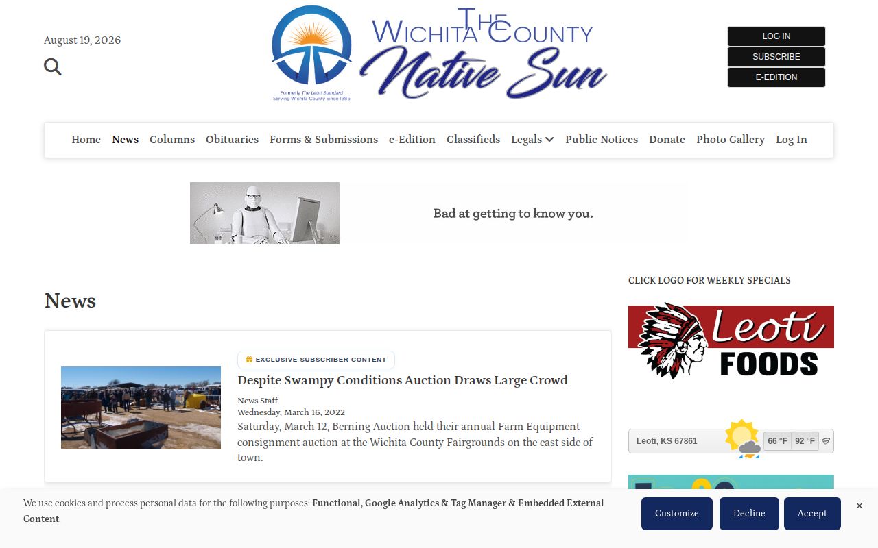 Wichita County Native Sun arrest news source and local record coverage
